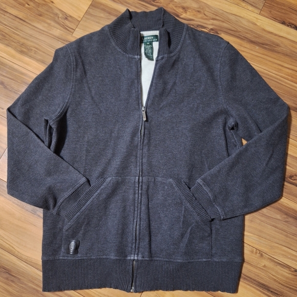 Lauren Ralph Lauren Jackets & Blazers - Lauren Ralph Lauren womens Medium gray full zip sweat jacket Heritage Old Money
